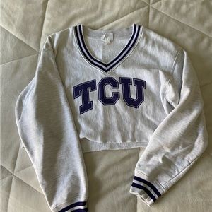 TCU cropped sweatshirt